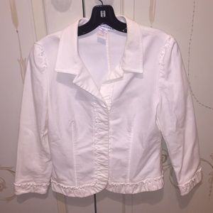 Oscar de la Renta White Jean Jacket